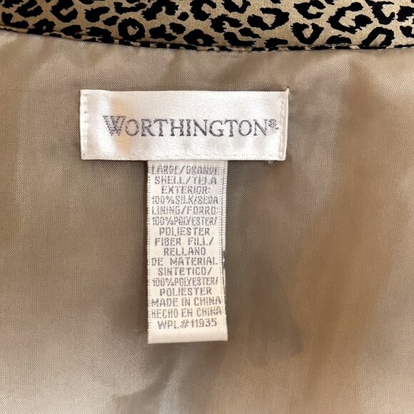 WORTHINGTON Silk Jacket Animal Leopard Cheetah Print Size Large - Picture 8 of 8